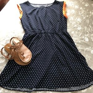 Super cute Gap navy polka dot dress